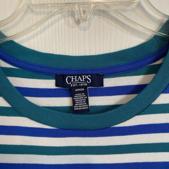 Chaps Ralph Lauren Tee Dress pocket logo womens sz Small nautical sailor girl - Picture 2 of 8